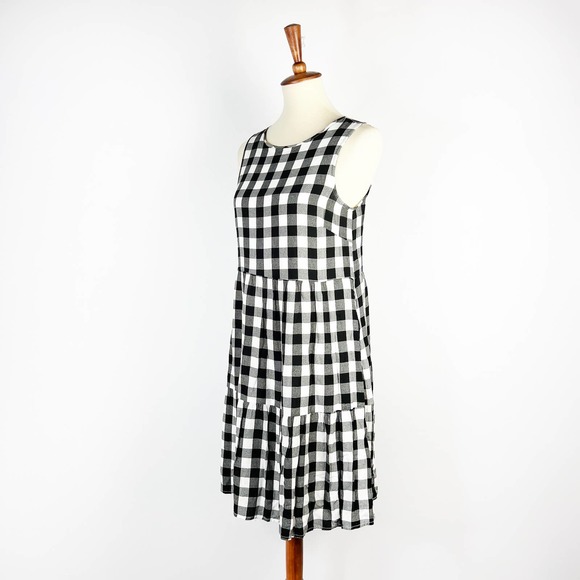 Black and White gingham check plaid cotton dress Size XS/S - Picture 7 of 7